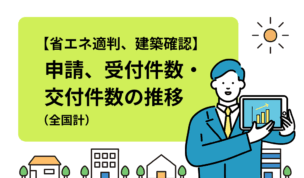 【省エネ適判、建築確認】申請、受付件数・交付件数の推移（全国計）