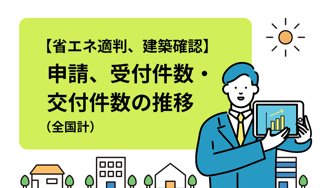 【省エネ適判、建築確認】申請、受付件数・交付件数の推移（全国計）